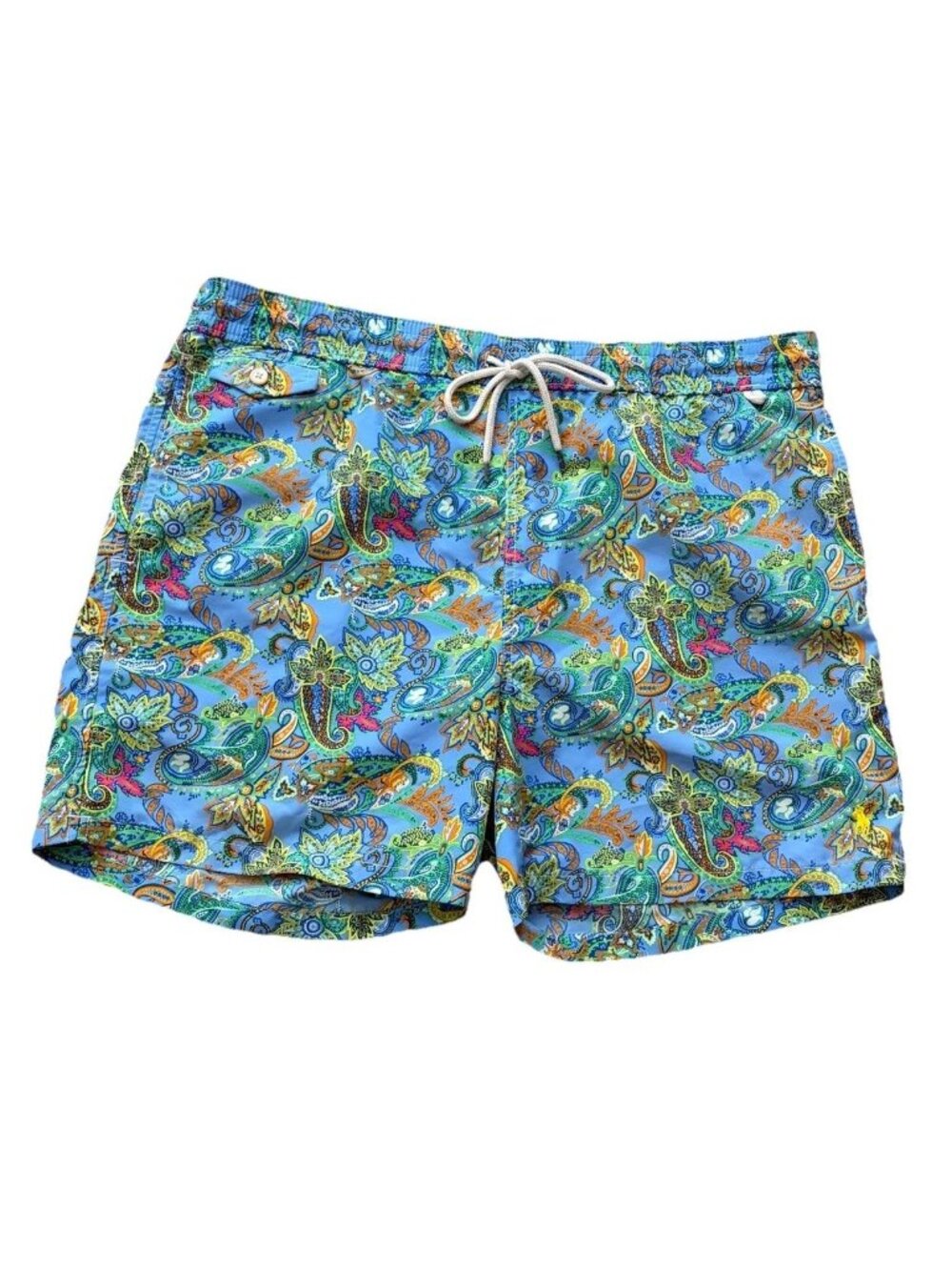 Polo Ralph Lauren Swim Trunks Men's XL Blue Floral Pattern 3-Pocket Short